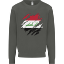 Torn Iraq Flag Iraqi Day Football Kids Sweatshirt Jumper Storm Grey