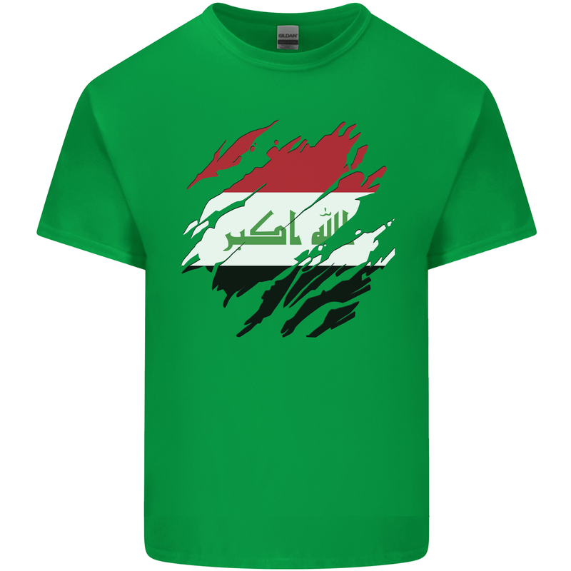 Torn Iraq Flag Iraqi Day Football Kids T-Shirt Childrens Irish Green