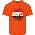 Torn Iraq Flag Iraqi Day Football Kids T-Shirt Childrens Orange