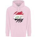 Torn Iraq Flag Iraqi Day Football Mens 80% Cotton Hoodie Light Pink