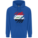 Torn Iraq Flag Iraqi Day Football Mens 80% Cotton Hoodie Royal Blue