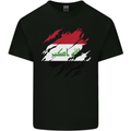 Torn Iraq Flag Iraqi Day Football Mens Cotton T-Shirt Tee Top Black