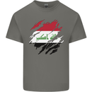 Torn Iraq Flag Iraqi Day Football Mens Cotton T-Shirt Tee Top Charcoal