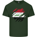 Torn Iraq Flag Iraqi Day Football Mens Cotton T-Shirt Tee Top Forest Green