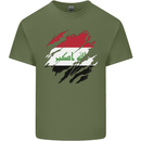 Torn Iraq Flag Iraqi Day Football Mens Cotton T-Shirt Tee Top Military Green