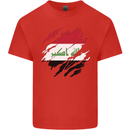 Torn Iraq Flag Iraqi Day Football Mens Cotton T-Shirt Tee Top Red