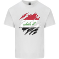 Torn Iraq Flag Iraqi Day Football Mens Cotton T-Shirt Tee Top White