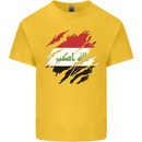 Torn Iraq Flag Iraqi Day Football Mens Cotton T-Shirt Tee Top Yellow