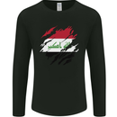 Torn Iraq Flag Iraqi Day Football Mens Long Sleeve T-Shirt Black