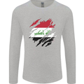 Torn Iraq Flag Iraqi Day Football Mens Long Sleeve T-Shirt Sports Grey