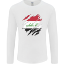 Torn Iraq Flag Iraqi Day Football Mens Long Sleeve T-Shirt White