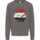 Torn Iraq Flag Iraqi Day Football Mens Sweatshirt Jumper Charcoal