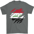 Torn Iraq Flag Iraqi Day Football Mens T-Shirt 100% Cotton Charcoal