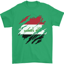 Torn Iraq Flag Iraqi Day Football Mens T-Shirt 100% Cotton Irish Green