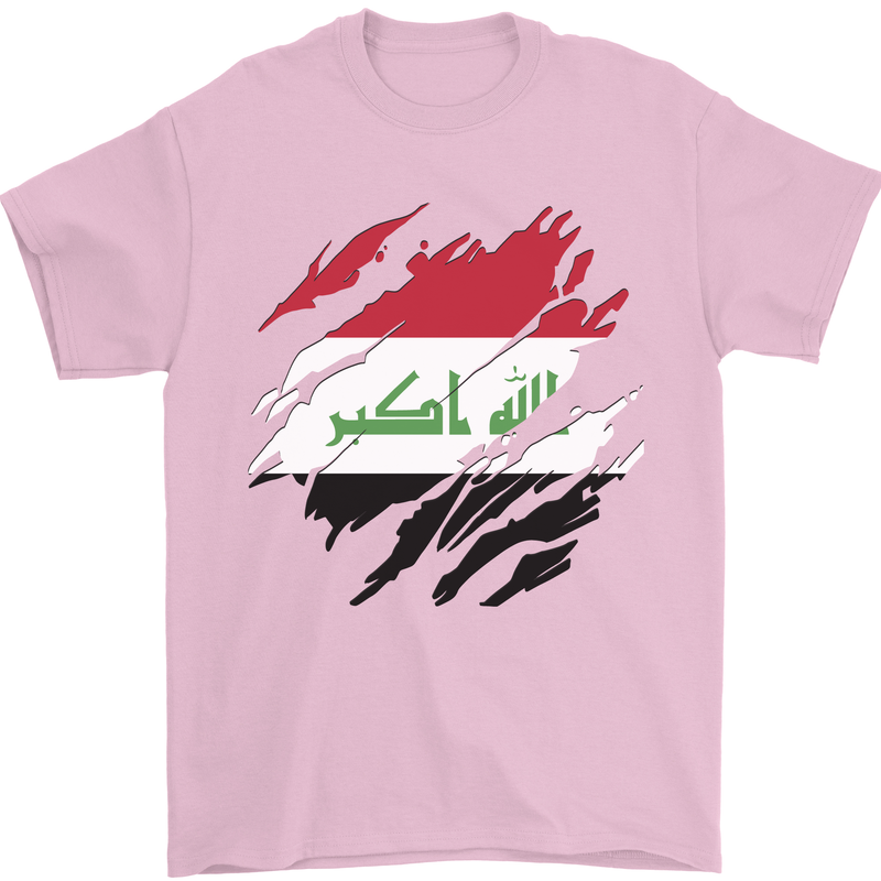Torn Iraq Flag Iraqi Day Football Mens T-Shirt 100% Cotton Light Pink