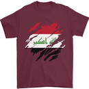 Torn Iraq Flag Iraqi Day Football Mens T-Shirt 100% Cotton Maroon