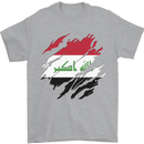 Torn Iraq Flag Iraqi Day Football Mens T-Shirt 100% Cotton Sports Grey