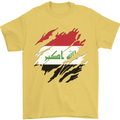 Torn Iraq Flag Iraqi Day Football Mens T-Shirt 100% Cotton Yellow