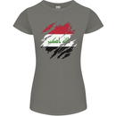 Torn Iraq Flag Iraqi Day Football Womens Petite Cut T-Shirt Charcoal
