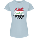 Torn Iraq Flag Iraqi Day Football Womens Petite Cut T-Shirt Light Blue