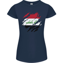 Torn Iraq Flag Iraqi Day Football Womens Petite Cut T-Shirt Navy Blue