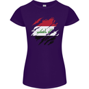 Torn Iraq Flag Iraqi Day Football Womens Petite Cut T-Shirt Purple