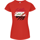 Torn Iraq Flag Iraqi Day Football Womens Petite Cut T-Shirt Red