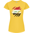 Torn Iraq Flag Iraqi Day Football Womens Petite Cut T-Shirt Yellow