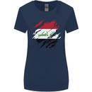 Torn Iraq Flag Iraqi Day Football Womens Wider Cut T-Shirt Navy Blue