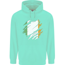 Torn Ireland Flag Irish St Patricks Day Football Childrens Kids Hoodie Peppermint
