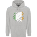 Torn Ireland Flag Irish St Patricks Day Football Childrens Kids Hoodie Sports Grey