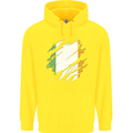 Torn Ireland Flag Irish St Patricks Day Football Childrens Kids Hoodie Yellow