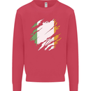 Torn Ireland Flag Irish St Patricks Day Football Kids Sweatshirt Jumper Heliconia