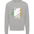 Torn Ireland Flag Irish St Patricks Day Football Kids Sweatshirt Jumper Sports Grey
