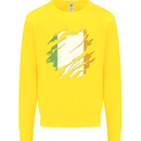 Torn Ireland Flag Irish St Patricks Day Football Kids Sweatshirt Jumper Yellow