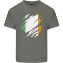 Torn Ireland Flag Irish St Patricks Day Football Kids T-Shirt Childrens Charcoal