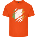 Torn Ireland Flag Irish St Patricks Day Football Kids T-Shirt Childrens Orange