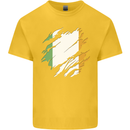 Torn Ireland Flag Irish St Patricks Day Football Kids T-Shirt Childrens Yellow