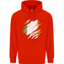 Torn Ireland Flag Irish St Patricks Day Football Mens 80% Cotton Hoodie Bright Red