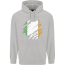 Torn Ireland Flag Irish St Patricks Day Football Mens 80% Cotton Hoodie Sports Grey