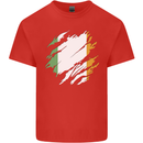 Torn Ireland Flag Irish St Patricks Day Football Mens Cotton T-Shirt Tee Top Red