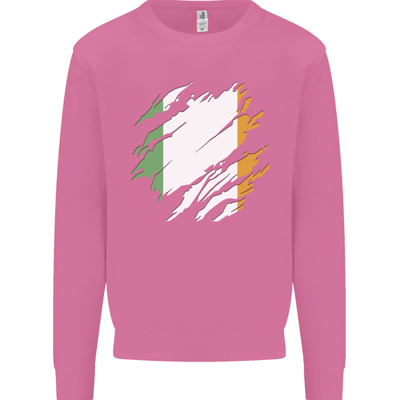 Torn Ireland Flag Irish St Patricks Day Football Mens Sweatshirt Jumper Azalea