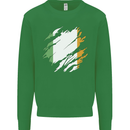 Torn Ireland Flag Irish St Patricks Day Football Mens Sweatshirt Jumper Irish Green