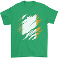 Torn Ireland Flag Irish St Patricks Day Football Mens T-Shirt 100% Cotton Irish Green