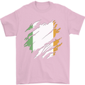 Torn Ireland Flag Irish St Patricks Day Football Mens T-Shirt 100% Cotton Light Pink