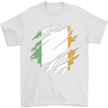 Torn Ireland Flag Irish St Patricks Day Football Mens T-Shirt 100% Cotton White