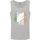 Torn Ireland Flag Irish St Patricks Day Football Mens Vest Tank Top Sports Grey