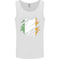 Torn Ireland Flag Irish St Patricks Day Football Mens Vest Tank Top White