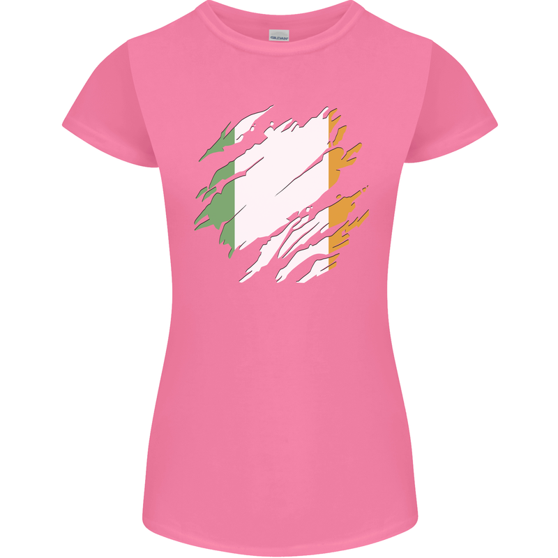 Torn Ireland Flag Irish St Patricks Day Football Womens Petite Cut T-Shirt Azalea
