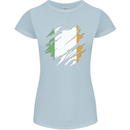 Torn Ireland Flag Irish St Patricks Day Football Womens Petite Cut T-Shirt Light Blue